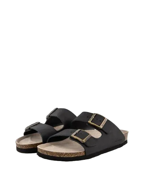 GENUINS HAWAII OILED LEATHER SANDAL BLACK - Image 2