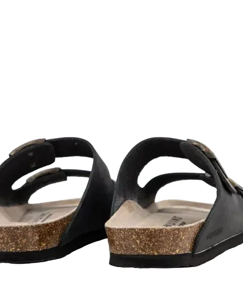 GENUINS HAWAII OILED LEATHER SANDAL BLACK - Image 7