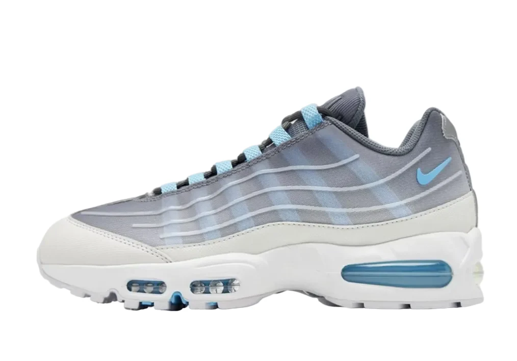 Nike Air Max 95 Big Bubble Tech Smoke Grey Football Blue - Image 2