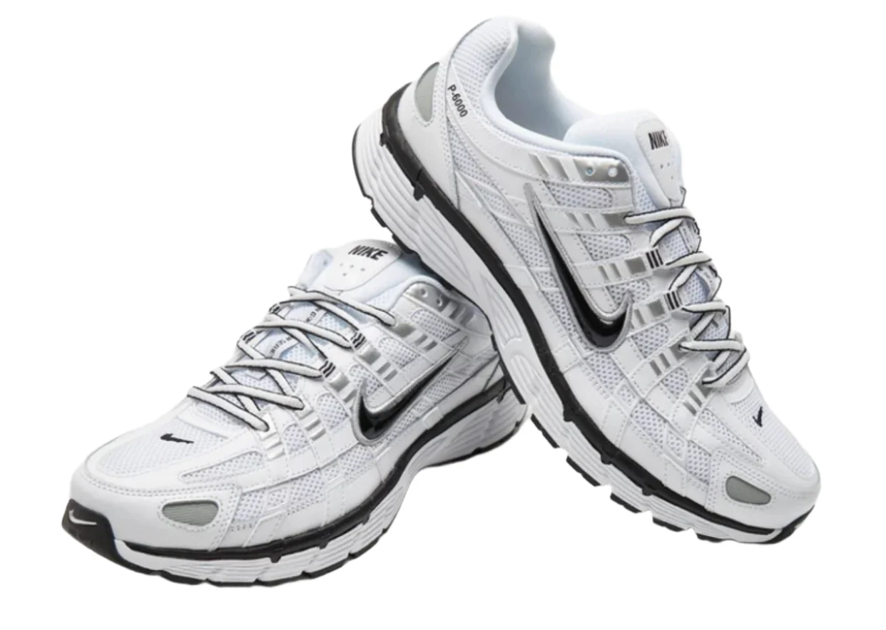 Nike P-6000 White Metallic Silver Black - Image 4